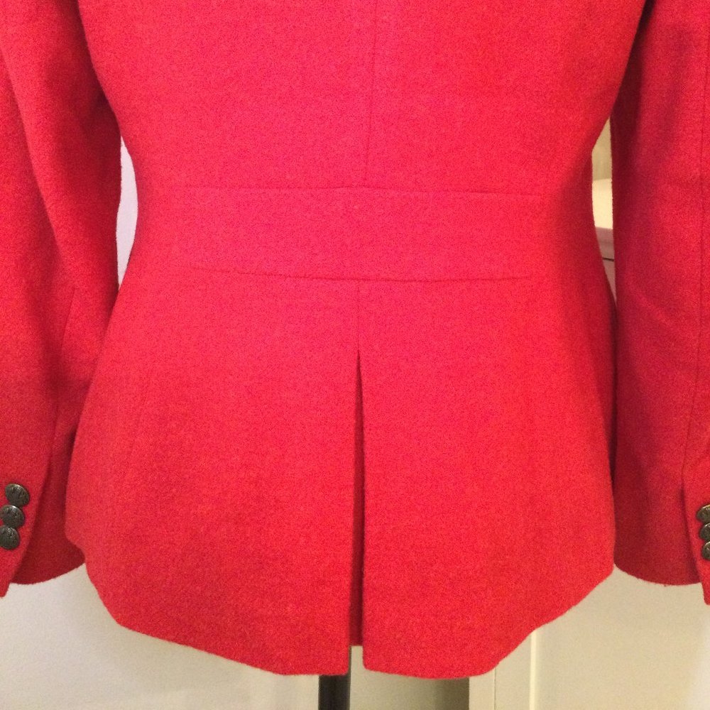 Talbots, Red Wool Blend Fitted Two-Button Blazer,… - image 6